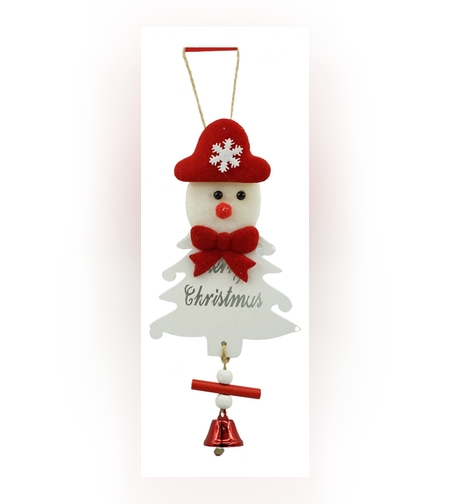 Ornament de brad om de zapada, Flippy, alb, lemn, 20 cm