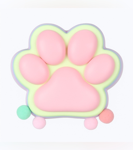 Jucarie Antistres Squishy, Flippy, Revenire Lenta, Model Labuta de Pisica, Squishy, BIG 12.5 x 10.5 cm, 220 g, Model 21, Multicolor Roz Galben