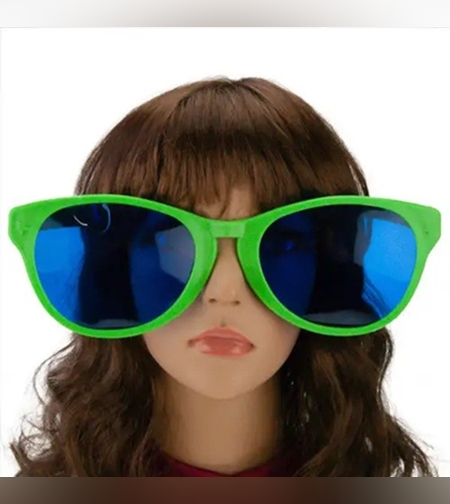 Ochelari Deghizare, Flippy, Marime Exagerata, din Plastic, 26 x 9 cm, Verde
