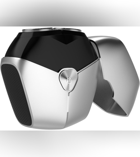 Aparat de Ras Portabil, Flippy, 8W, Autonomie 60 min, Incarcare Cablu Type C Inclus, Periuta de Curatare, Husa, Reincarcabil, 7.3x7.5x3.3 cm, Gri