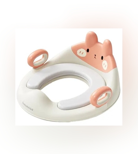Capac WC cu Reductie, Flippy, pentru Copii, cu Manere, Model Ursulet, Plastic Durabil, Roz