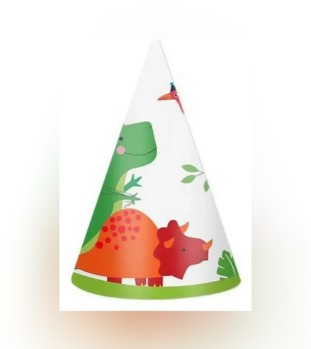 Set 6 Coifuri cu Dinozauri, Flippy, Accesorii pentru Petrecere, Tematica Aniversare, 19x15 cm, Multicolor