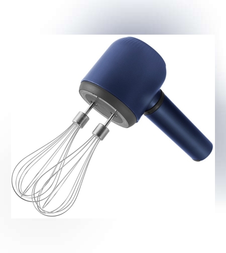 Mixer Electric fara Fir, Flippy, Mixer pentru Oua Smantana Frisca, Maner Plastic, Usor de Utilizat si Depozitat, 20 x 8.5 x 14.5 cm, Albastru Inchis