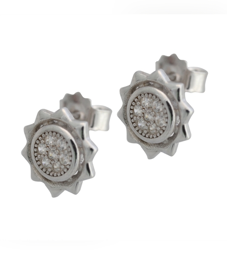 Cercei Soare cu Zirconii, Argint 925