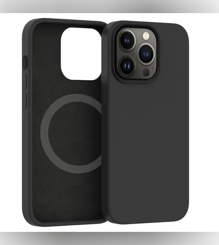 Husa protectie Flippy pentru iPhone 13 Mag Safe, 2 in 1 incarcare si magnet, Soft silicone, Negru