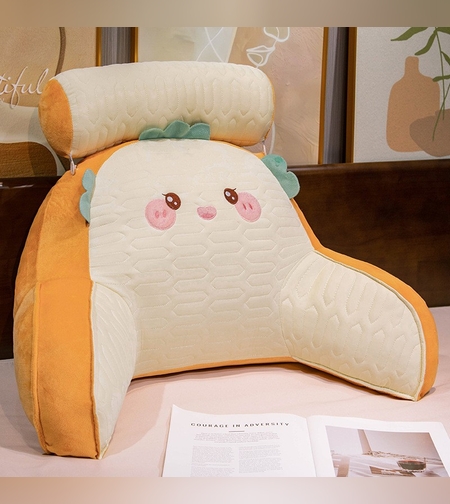 Perna Multifunctionala, Flippy, Spatar pentru Pat, Protectie Lombara, Marime Medie, 60 x 40 cm, din Latex, Model Burger, Maro