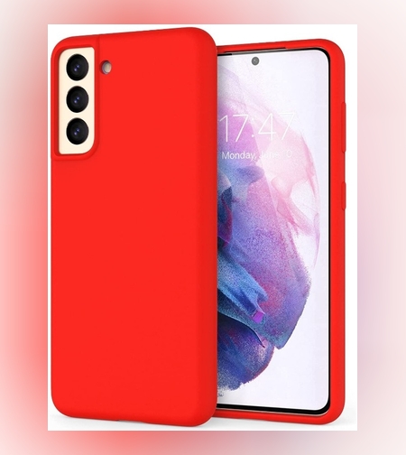 Husa protectie Flippy compatibila cu Samsung S21 5G Liquid Silicone Case Rosu