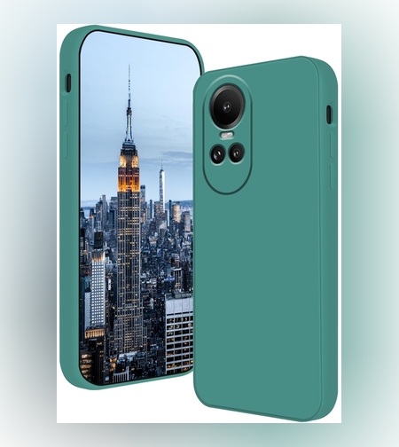 Husa de Protectie, Flippy, pentru Oppo Reno 10 5G, Liquid Silicone, cu Microfibra pe Interior, Protectie Antisoc, Compatibil Incarcare Wireless, Verde