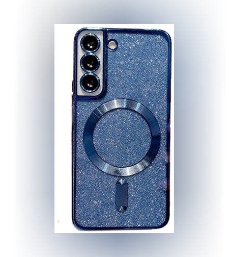 Husa de Protectie 2 in 1, Flippy, Husa pentru Samsung Galaxy S23+, Glitter Chrome Magsafe, din TPU, Magnetica, cu Protectie Lentila, Albastru Marin