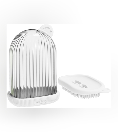 Sapuniera de Calatorie, Flippy, Suport pentru Sapun cu Scurgere a Apei, Recipient cu Capac Depozitare, Savoniera pentru Baie, 12.6x6.1x8.4cm, Alb