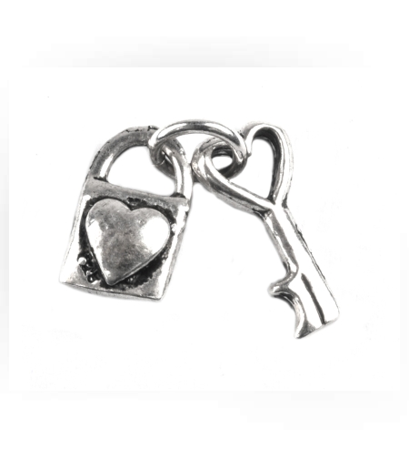 Pandantiv din Argint 925, model Cheie si Lacat