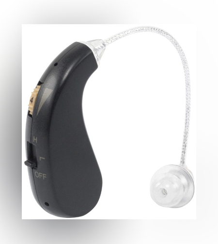 Aparat auditiv retroauricular BTE Reincarcabil, Flippy, Set 2 bucati Stinga Dreapta, Standard European, Aparat auditiv Cu incarcator, Aparat pentru Auz, 12 x 8.5 x 4 cm, 89 g, Negru