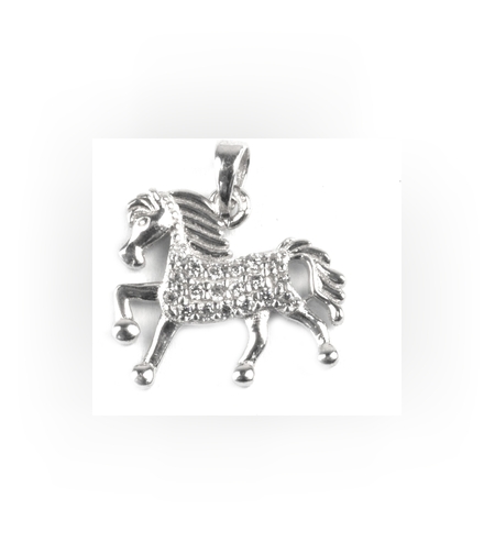 Pandantiv Cal cu Pietre , Argint 925, 1.7 x 1.7 cm