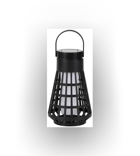 Lampa Solara pentru Gradina, Flippy, Reincarcabila de la Soare, Model Felinar, Portabila cu Picior, Lumina Calda, 12 cm, Negru