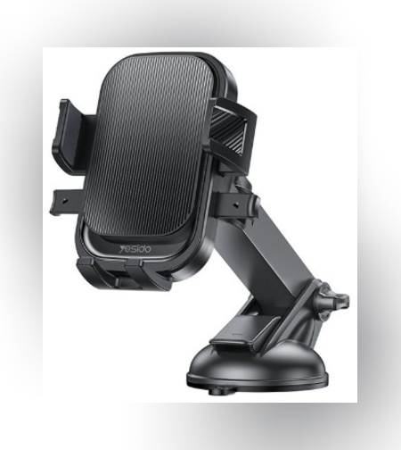 Suport Multifunctional pentru Telefon, Flippy, Car Holder, Suport Rotativ pentru Telefon cu Ventuza si Prindere pe Parbriz sauu Bord, 19 x 10 x 9 cm, Negru 