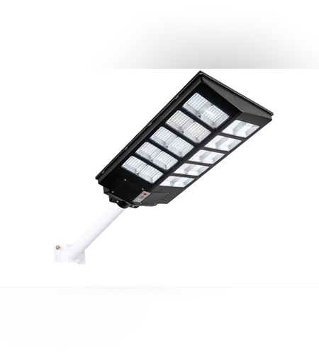 Lampa solara stradala Flippy, cu telecomanda, senzor de miscare si lumina, suport prindere, 800 LED-uri, IP65, ABS, 25AH, 500W, temperatura culoare 6500K, 67.6x34.8x7.2 cm, autonomie 10-12 ore, negru