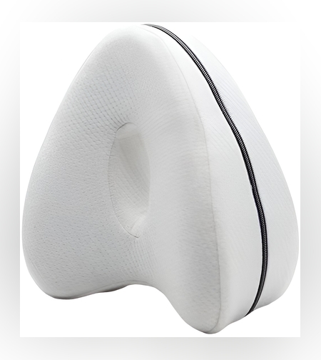 Perna Ortopedica pentru Picioare, Flippy, Multifunctionala, Confortabilă, in Forma de Inima, Spuma cu Memorie, Curea Anti-cadere, 25x23x13 cm, Alb