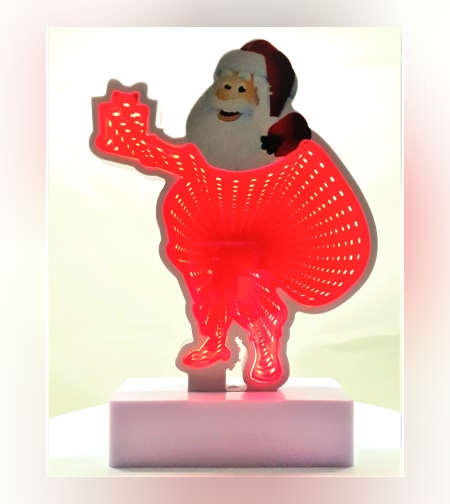 Decoratiune Luminoasa cu Baterii/USB Neon Model Mos Craciun 20 cm Alb Rece