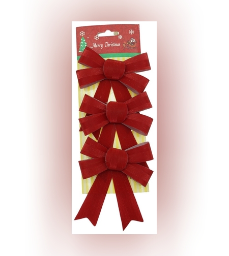 Set 3 fundite pentru brad, Rosii, 10 x 11 cm, din poliester, Flippy