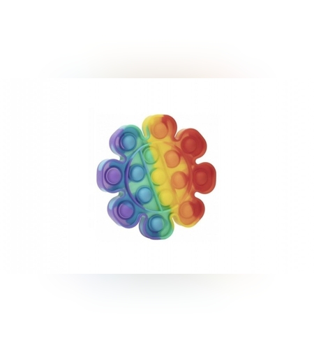 Jucarie antistres din silicon, Pop It Now and Flip It, Floare, Multicolor, Model 2