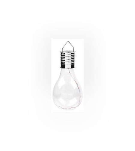 Lampa Solara LED Decorativa sub forma de Bulb, pentru exterior, suspendata, IP65, Ultron Transparent, lumina calda, Flippy