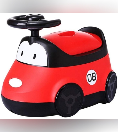 Olita pentru Copii, Flippy, +1an, Portabila, Design Masinuta cu Capac, Model Prietenos, Non-Toxic, Compartiment Detasabil, Usor de Curatat, Rosu