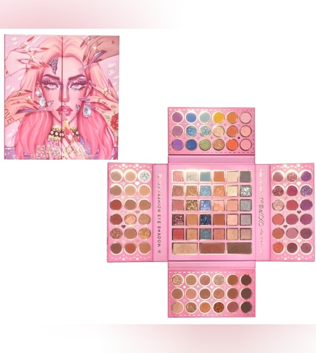 Paleta de Farduri Kevin&Coco, 105 Culori, Stil Pliabil, Conturing si Iluminator incluse, Dreptunghiulara, Fara Sulfati, Pudra Compacta, 18.7 x 17.2 x 2.7 cm, 109 g, multicolor