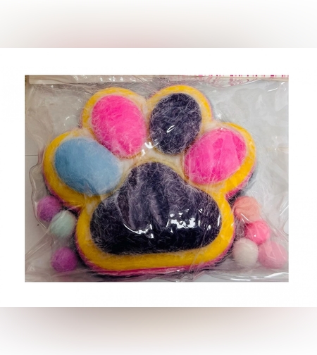 Jucarie Antistres Squishy, Flippy, cu Revenire Lenta, Model Labuta de Pisica Pufoasa, 220g, 12.5 x 10.5 cm Squeeze Pinch Family, Ambalaj Transparent, Multicolor