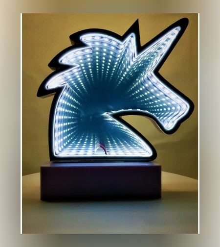 Decoratiune Luminoasa cu Baterii/USB Neon Model Unicorn Alb Rece 20 cm