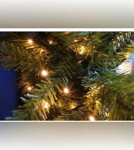 Instalatie de Craciun cu Baterii Tip Liniar, 2 jocuri de lumini, Fir Verde 3 m 30 LED -uri, Alb Cald