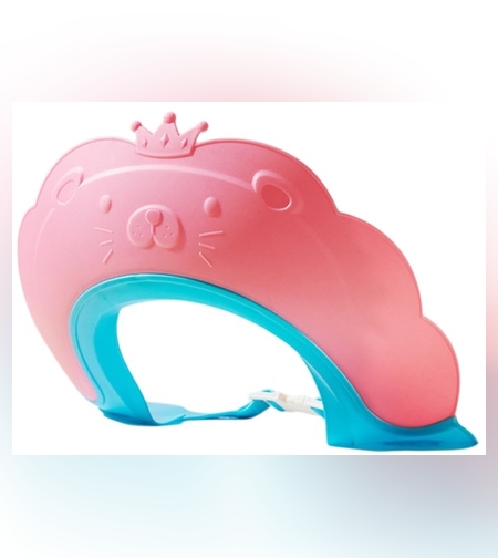 Viziera de Protectie Baie Pentru Copii, Fippy, Model Coronita Leu, Dimensiune ajustabila, Durabil, Usor de curatat, Impotriva Samponului, pentru Ochi si Urechi, TPE+PP, 21x20.5 cm, Roz