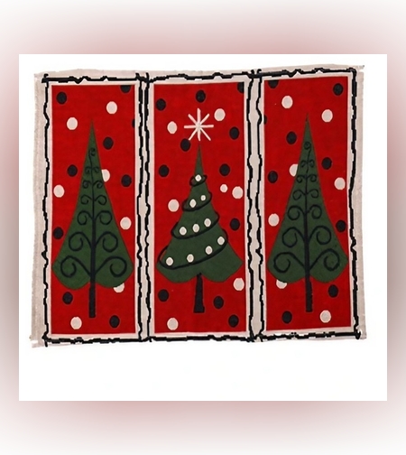 Servet de Masa, Flippy, Model Brazi de Craciun, Tematica Craciun, Prosop pentru Masa, 47x33 cm, Bumbac si Fibre Sintetice, Rosu