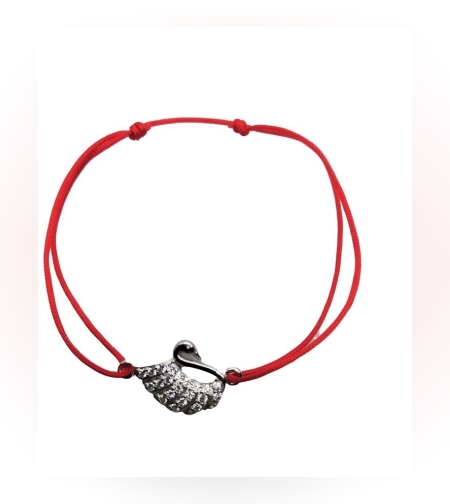 Bratara cu Nod Dublu Argint 925, Lebada cu Zirconii, 1 g