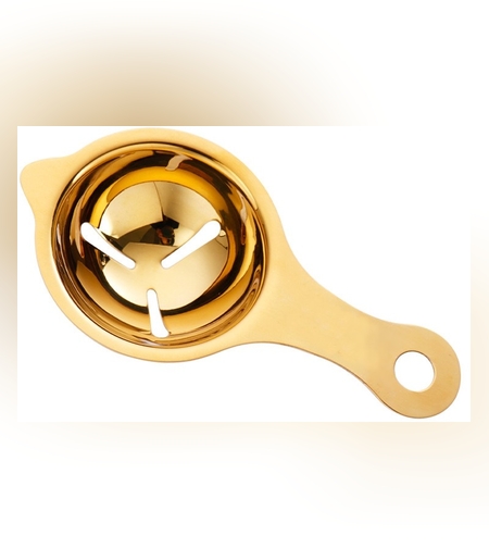 Separator de oua, separa albusul de galbenus, inox, usor de folosit, 14x7.5 cm, auriu