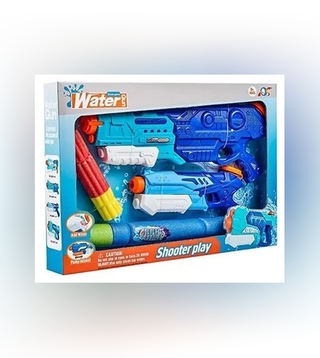 Set 2x Pistol cu Apa pentru Copii, Flippy, 6ani+, Albastru, 1x 900 ML +  1x 300 ML