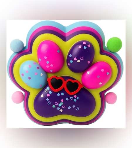 Jucarie Antistres Squishy, Flippy, cu Revenire Lenta, Squeeze Toys, Model Cat Paw, 12.5x10.5 cm, 220g, +3 Ani, din TPR, Model 5, Multicolor