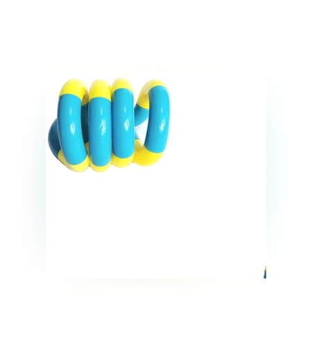 Jucarie Senzoriala Antistres, Flippy, Fidget Twist, cu Miscari Infinite de Decompresie, 2 Culori, Galben/Albastru, + 3 ani