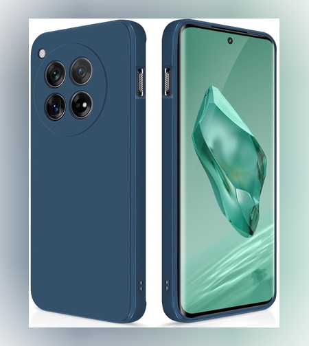 Husa de Protectie, Flippy, pentru OnePlus 12 5G, Liquid Silicone, cu Microfibra pe Interior, Protectie Antisoc, Compatibil Incarcare Wireless, Albastru