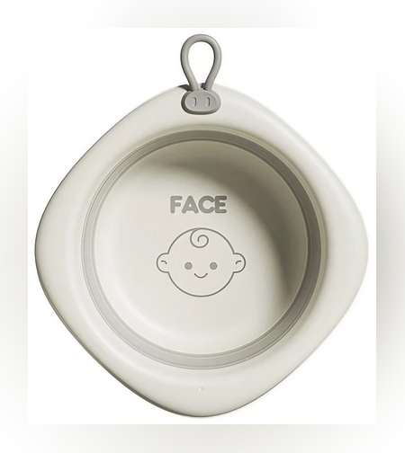 Cada Pliabila pentru Baie pentru Copii, Flippy, Cadita pentru Bebelusi, Model Romb pentru Fata, Gri, 31.5x31.5x3.5 cm, 3L