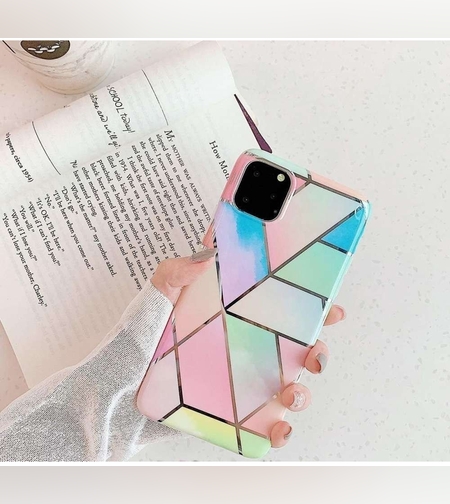 Husa protectie pentru Samsung S20 Ultra Soft IMD TPU Marble Geometric Roz