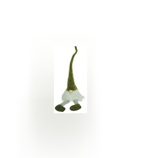 Ornament de Craciun spiridus, Flippy, verde/alb, textil, 52 cm