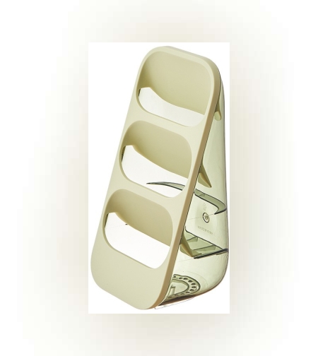 Suport - Organizator pentru Tacamuri, Flippy, 3 Compartimente, Suport pentru Cosmetica, Ustensile, Material PP Durabil, 33 x 16 x 15 cm Verde