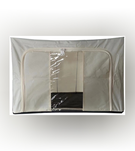 Cutie de depozitare Pliabila, Flippy, Cadru Metalic, cu fermoar, 100 L, material Textil, 60 x 42 x 40 cm, suport de baza din plastic stabil, Bej