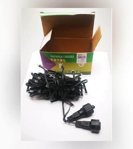 Instalatie de Craciun Tip Liniar, 8 jocuri de lumini, Fir Verde 5 m 50 LED -uri, Multicolor