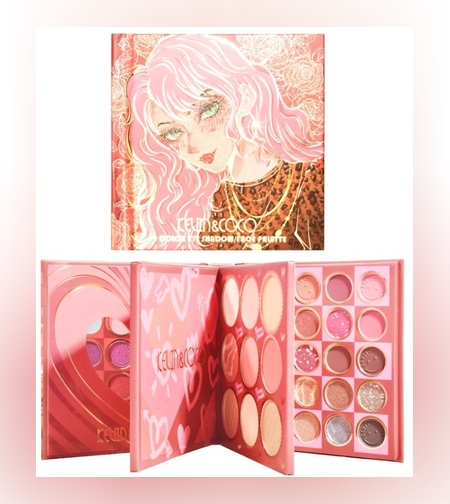 Paleta de Farduri Kevin&Coco, 59 culori, Stil Carte, 3 Straturi, Pudra Compacta, Clasic, Fara Sulfati, 14.2 x 14.2 x 2.3 cm, 80 g, multicolor