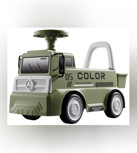 Mașinuță pentru copii, Flippy, 3 ani, Model Camion, Sport, Claxon, Cutie Depozitare, 62x26x40 cm, Verde