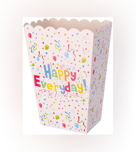 Set 6 Cutii de PopCorn, Flippy, Model Happy Everyday, 17 x 15 cm, Multicolor