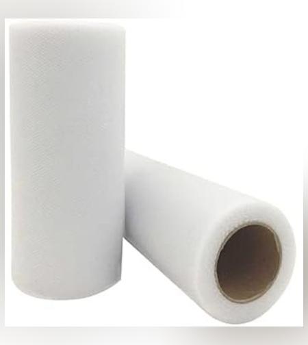 Tul Decorativ, Flippy, 15 cm Latime, 22 cm Lungime, din Poliester, Alb