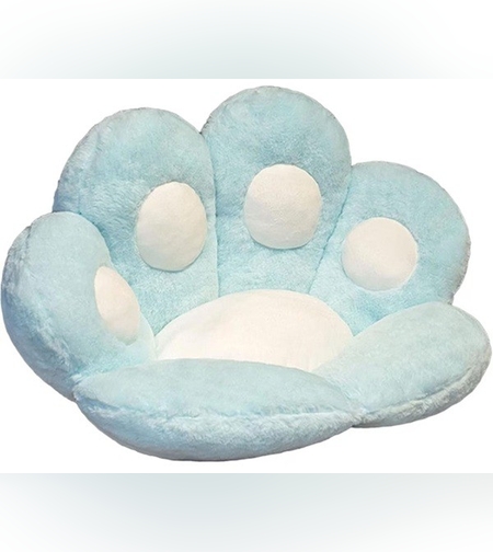 Perna Decorativa, Flippy, Model Laba de Pisica, din Plus, pentru Scaun/Canapea/Podea, 80 x 70 cm, Albastru Deschis