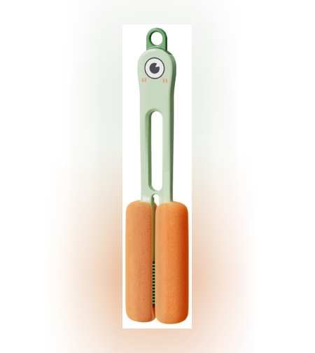 Perie de Curatat Pahare, Cani, Sticle, Flippy, cu Maner Lung si Burete, Accesorii pentru Spalarea Paielor si Capacelor, usor de Agatat, 27.5x11.4x6cm, Verde